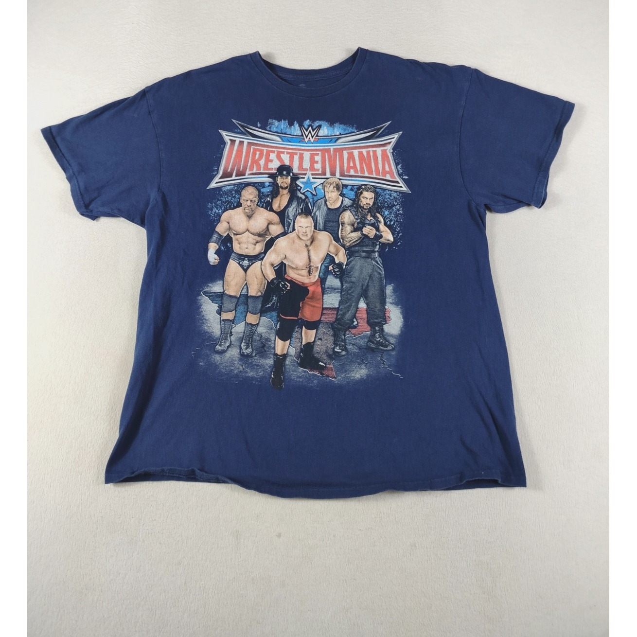 Wwe Wrestlemania Shirt Mens Xl Blue Wwe Wrestling Graphic Tee Crewneck
